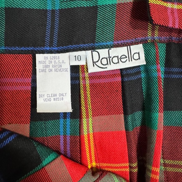 Vintage Red Tartan Pleated Midi Skirt 10 8 Royal Stewart Plaid Academia - Picture 11 of 11